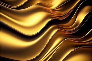 illustration of golden wavy abstract layer background, gain and metal photo