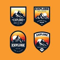 mountain labels and badge design vector