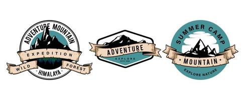 vintage mountain labels and badge design vector