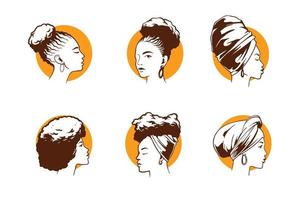 woman hairstyles illustration vector