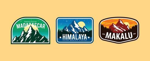 mountain labels and badge design vector