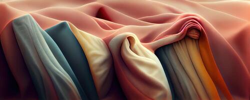 illustration of soft colorful fabric texture and background photo