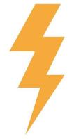 Lightning icon, lightning illustration vector, weather forecast icon, thunderbolt, suitable for electricity logo and charging sign, good for apps and front page design, orange and white colors vector