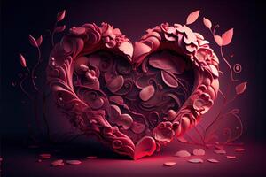 illustration of Valentine day background, love, romantic concept, heart shape. Neural network generated art. Digitally generated image. Not based on any actual scene or pattern. photo