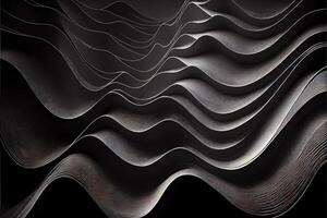 illustration of black wavy abstract layer as panorama background, gain and metal photo