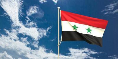 syria country national flag syrian person world earth concept design emblem state government travel politic freedom official international earthquake syria culture economy partner blue sky.3d render photo