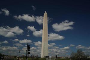 washington dc monument detail on the deep blue sky background photo