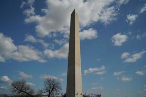 washington dc monument detail on the deep blue sky background photo