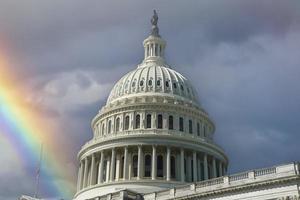 rainbow on washington dc capitol detail photo