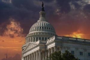 washington dc capitol detail at sunset photo