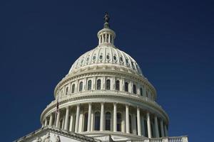 washington dc capitol detail on the deep blue sky background photo