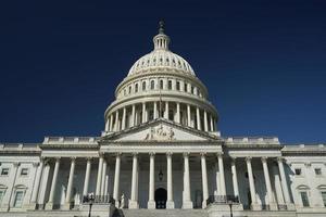 washington dc capitol detail on the deep blue sky background photo