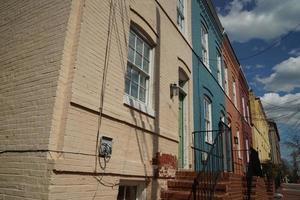 washington georgetown painted houses detail photo