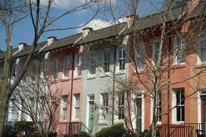 washington georgetown painted houses detail photo