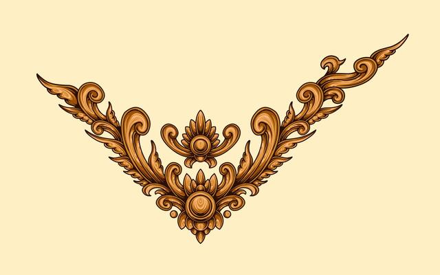 vector decorative frame with beautiful sculpture