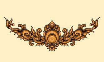 vector decorative frame with beautiful sculpture