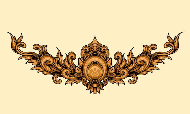 vector decorative frame with beautiful sculpture