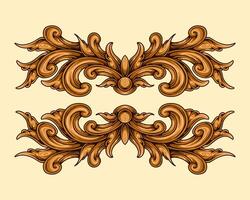 vector decorative frame with beautiful sculpture