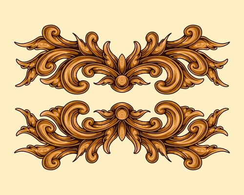 vector decorative frame with beautiful sculpture