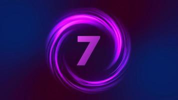 Twirl Countdown Animation From Ten To Zero Number With Gradient Motion Background video