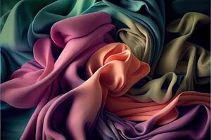 illustration of soft colorful fabric texture and background photo