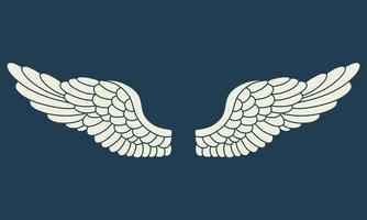 icono del logotipo vectorial alas de ángel blanco vector