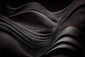 illustration of black wavy abstract layer as panorama background, gain and metal photo