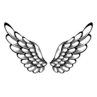 Vector angel wings tattoo design