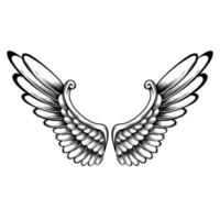 diseño de tatuaje de alas de ángel vectorial vector