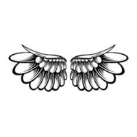 Vector angel wings tattoo design