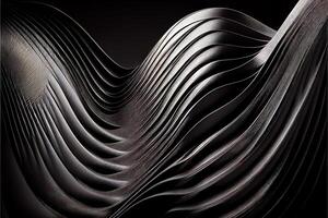 illustration of black wavy abstract layer as panorama background, gain and metal photo