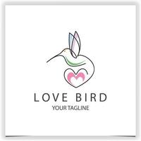 bird love outline logo premium elegant template vector eps 10