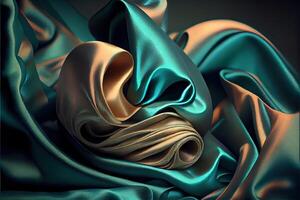 illustration of soft silk colorful fabric, texture and background photo