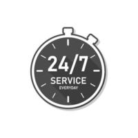 24x7 Servicio todos los días vector diseño