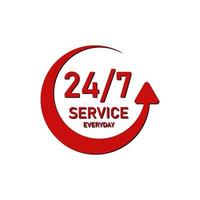 24x7 Service Everyday vector design