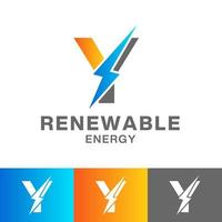 y letra renovable energía logo diseño vector