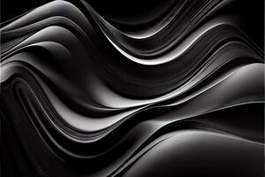 illustration of black wavy abstract layer as panorama background, gain and metal photo