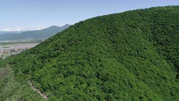 Aerial view of the German church on the mountainside - Azerbaijan video