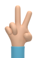 3D rendering, 3D illustration. Cartoon character hand isolated on transparent background. Simple hand style png