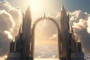 paradise gate to heaven in sun sky photo
