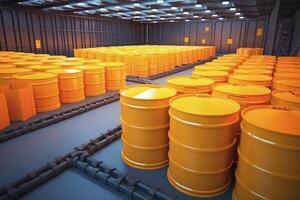 yellow barrels radioactive waste storage photo