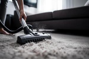 cleaning the house, carpet and vacuum cleaner photo