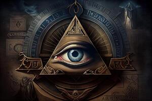 illustration of history and secrets of Illuminati concept photo