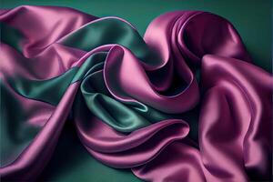 illustration of soft silk colorful fabric, texture and background photo