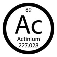 periódico mesa elemento químico símbolo actinio molécula química vector átomo icono