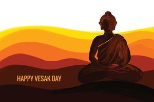 Happy vesak day buddha purnima wishes greeting card background vector