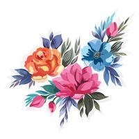 Modern wedding anniversary decorative floral card design vector