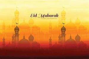 Eid mubarak muslim greeting card festival background vector