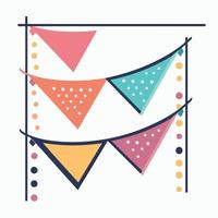 colorful hanging pennants decorations vector