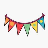 colorful hanging pennants decorations vector